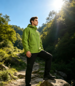 380T 0.15 Double Line Ripstop Pongee 3-Layer Bonded Fabric With Medium Breath TPU Film & Tricot Lining, Windproof Waterproof Hardshell Fabric For Outdoor Mountaineering Jackets - 图片 4