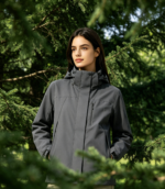 50D High Elastic Stretch Pongee 3-Layer Composite Fabric With High Breath PU Grid Film & Float Yarn Lining, Windproof Breathable Fabric For Outdoor Hiking Shell Jackets - 图片 4