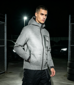300T Polyester Pongee Gradient Grid Reflective Printing Fabric For Lightweight Outdoor Jacket & Night Sports Outerwear - 图片 4
