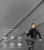 Double Weft Super Stretch Nylon Fabric, Spandex-Free High Resilience Textile For Outdoor Softshell, Lightweight Jacket & Functional Pants
