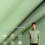 388T Semi-Elastic Twill Polyester Pongee Fabric DWR Light Outdoor Jacket Shell