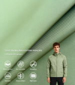 388T Semi-Elastic Twill Polyester Pongee Fabric DWR Light Outdoor Jacket Shell