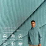 T800 Warp Stripe Stretch Fabric, Vertical Textured Four-Way Elastic Textile For Outdoor Softshell, Lightweight Jacket & Functional Pants