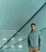 T800 Warp Stripe Stretch Fabric, Vertical Textured Four-Way Elastic Textile For Outdoor Softshell, Lightweight Jacket & Functional Pants