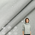 Fake Cotton Polyester Staple Fabric Lightweight Outdoor Jacket Shell DWR