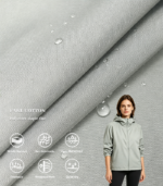 Fake Cotton Polyester Staple Fabric Lightweight Outdoor Jacket Shell DWR