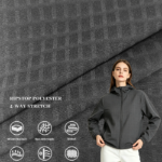 150D Ripstop 4-Way Stretch Polyester Fabric, Large Square Textured Mountain Cloth For Soft Shell Jacket, Outdoor Trousers & Functional Outerwear