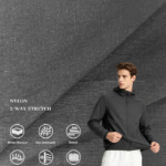 0.25 Single Grid Nylon Taslon Fabric, Warp 2-Way Stretch Textile For Soft Shell Jacket, Outdoor Trousers & Functional Outerwear