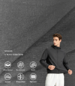 0.25 Single Grid Nylon Taslon Fabric, Warp 2-Way Stretch Textile For Soft Shell Jacket, Outdoor Trousers & Functional Outerwear