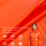 Bright PU Coated Nylon Taffeta Fabric Downproof DWR Padded Jacket Liner