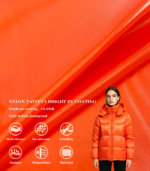 Bright PU Coated Nylon Taffeta Fabric Downproof DWR Padded Jacket Liner