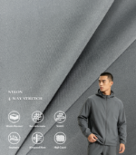 30D Matte Filament Wrapped Nylon Fabric, 4-Way Stretch Lightweight Textile For Soft Shell Jacket, Outdoor Trousers & Functional Outerwear