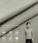 300T Nylon Taslan Crinkle Fabric DWR Lightweight Fashion Outdoor Jacket Shell