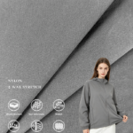 70D Matte Horizontal Stripe Nylon Fabric, 4-Way Stretch Textile For Soft Shell Jacket, Outdoor Trousers & Functional Outerwear