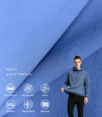 70D*90D Matte Air-Twist Nylon Fabric, 4-Way Stretch Textured Textile For Soft Shell Jacket, Outdoor Trousers & Functional Outerwear