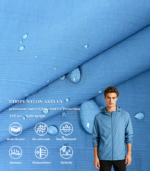 Linen Stripe Nylon Fabric, Original-Yarn Anti-UV Lightweight Textile For Summer Sun-Protective Clothing
