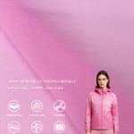 400T Semi-Dull Nylon Crinkle Fabric DWR Lightweight Outdoor Jacket Shell