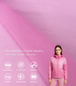 400T Semi-Dull Nylon Crinkle Fabric DWR Lightweight Outdoor Jacket Shell