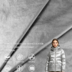 20D Bright Nylon Taffeta With Round Hole Texture 5cm Single Line Finished Two Layer Fabric For Down Jacket