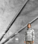 20D Bright Nylon Taffeta With Round Hole Texture 5cm Single Line Finished Two Layer Fabric For Down Jacket