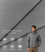 3035 Polyester Weft Spandex 2-Layer Fabric 9*11 Quilted Grid Texture Anti-Down Lining For Down Jacket Cotton Coat