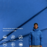 30D Polyester Weft Spandex 2-Layer Fabric 4.5cm Transverse Cut Anti-Down Lining For Down Jacket & Cotton Padded Coat