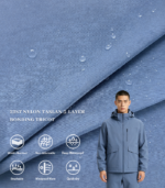 228T Nylon Taslan 3-Layer Bonded Fabric With Tricot Lining, Three-In-One Composite Taslan Fabric For Outdoor Windbreaker