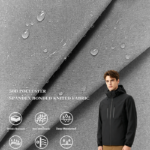 50D Polyester Spandex 4-Way Stretch 3-Layer TPU Bonded Fabric With 30D Double-Side Knit Lining, Windproof Down-Proof Composite Fabric For Hard Shell Outdoor Jackets