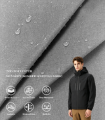 50D Polyester Spandex 4-Way Stretch 3-Layer TPU Bonded Fabric With 30D Double-Side Knit Lining, Windproof Down-Proof Composite Fabric For Hard Shell Outdoor Jackets