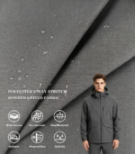 Cool Cotton 0.5 Ripstop 2-Way Stretch 3-Layer Bonded Knitted Fabric, Windproof Down-Proof Composite Fabric For Outdoor Hard Shell Jackets