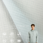 Semi-Dull Nylon Jacquard Ripstop Fabric DWR Lightweight Outdoor Jacket Shell