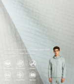 Semi-Dull Nylon Jacquard Ripstop Fabric DWR Lightweight Outdoor Jacket Shell