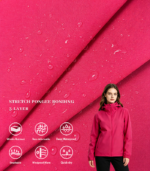 High Elastic 3-Layer Stretch Pongee Bonded Fabric With DWR Finish, Windproof Waterproof Composite Fabric For Outdoor Hard Shell Jackets & Mountaineering Outerwear
