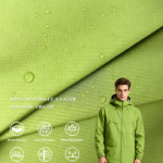380T 0.15 Double Line Ripstop Pongee 3-Layer Bonded Fabric With Medium Breath TPU Film & Tricot Lining, Windproof Waterproof Hardshell Fabric For Outdoor Mountaineering Jackets