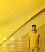 50D High Elastic Stretch Pongee 3-Layer Composite Fabric With Medium Breath TPU & Double-Side Knit Lining, Windproof Waterproof Fabric For Outdoor Hard Shell Jackets