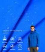 Stretch Pongee 3-Layer Bonded Composite Fabric, Windproof Waterproof Breathable Fabric For Outdoor Hiking & Mountaineering Shell Jackets