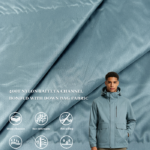 400T Nylon Taffeta Channel Baffle Fabric With 0.5*6 Horizontal Grid & 400T Down Proof Liner, Down-Proof Channel Fabric For Outdoor Down Hard Shell Jackets