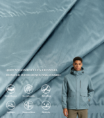 400T Nylon Taffeta Channel Baffle Fabric With 0.5*6 Horizontal Grid & 400T Down Proof Liner, Down-Proof Channel Fabric For Outdoor Down Hard Shell Jackets