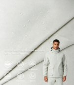 50D T800 Super Stretch Polyester Fabric Bonded with Breathable TPU Membrane | Waterproof Windproof Softshell Fabric for Outdoor Activewear