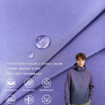 Chameleon Polyamide Polyester Iridescent Fabric Laminated with Grey TPU Membrane, Waterproof Windproof Outdoor Textile