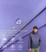 Chameleon Polyamide Polyester Iridescent Fabric Laminated with Grey TPU Membrane, Waterproof Windproof Outdoor Textile