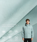 0.1 Mini Grid Ripstop Pongee Laminated with Anti-Cotton PU Membrane, Durable Down-Proof Functional Fabric for Warm Outerwear