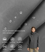 70D Matte Nylon Spandex with Floating Yarn Texture Laminated with Single-Component PTFE Membrane, Stretch Waterproof Functional Fabric