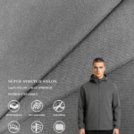 Double Weft Super Stretch PA66 Nylon Fabric, Light Weight Woven Polyamide Textile For Light Weight Outdoor Jacket & Functional Streetwear Outerwear