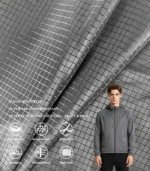 30D Diamond Grid PA66 Ripstop Nylon Fabric For Lightweight Packable Outdoor Jacket & Foldable Windbreaker