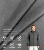 20D Matte Weft High Stretch 1/5 Grid PA66 Ripstop Nylon Fabric For Lightweight Outdoor Jacket & Packable Windbreaker