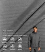 30D Matte High Stretch 0.3 Double Grid PA66 Ripstop Nylon Fabric For Lightweight Outdoor Jacket & Packable Windbreaker