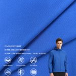 40D Matte Weft High Stretch Double Line Diamond Grid PA66 Ripstop Nylon Fabric For Lightweight Outdoor Jacket & Packable Windbreaker