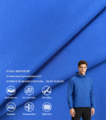40D Matte Weft High Stretch Double Line Diamond Grid PA66 Ripstop Nylon Fabric For Lightweight Outdoor Jacket & Packable Windbreaker